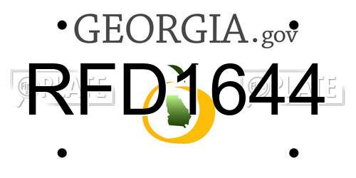 RFD1644 Georgia License Plate