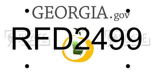 RFD2499 Georgia License Plate