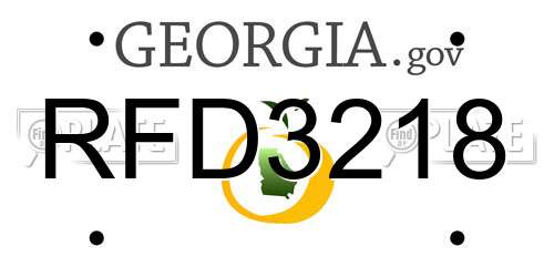 RFD3218 Georgia License Plate