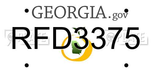 RFD3375 Georgia License Plate