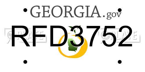 RFD3752 Georgia License Plate