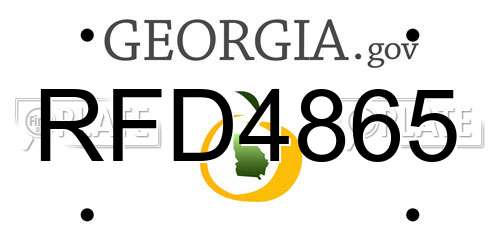 RFD4865 Georgia License Plate