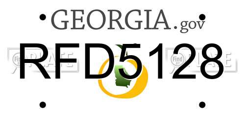 RFD5128 Georgia License Plate