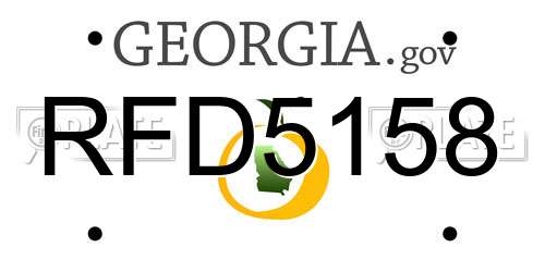 RFD5158 Georgia License Plate