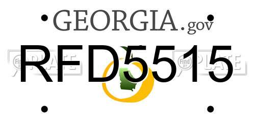 RFD5515 Georgia License Plate