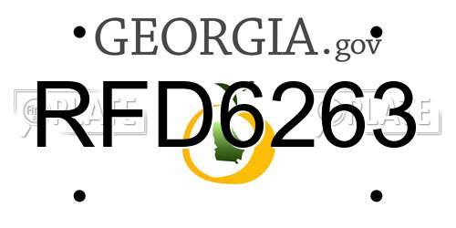 RFD6263 Georgia License Plate