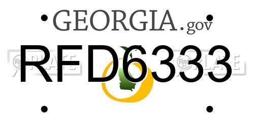 RFD6333 Georgia License Plate