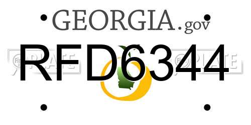 RFD6344 Georgia License Plate