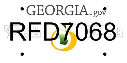 RFD7068 Georgia License Plate