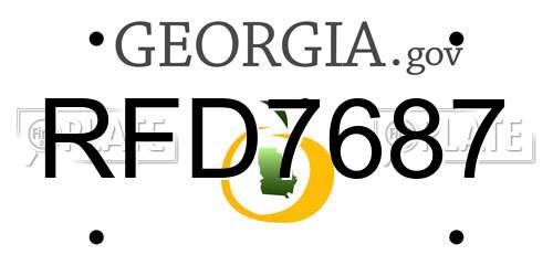 RFD7687 Georgia License Plate