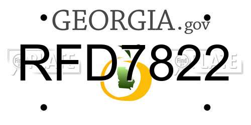 RFD7822 Georgia License Plate