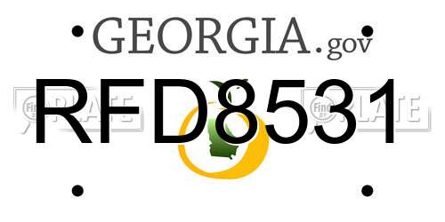 RFD8531 Georgia License Plate