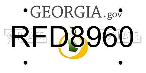 RFD8960 Georgia License Plate