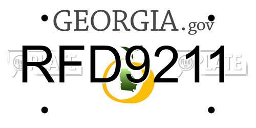 RFD9211 Georgia License Plate