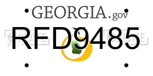RFD9485 Georgia License Plate