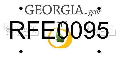 RFE0095 Georgia License Plate