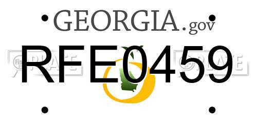RFE0459 Georgia License Plate