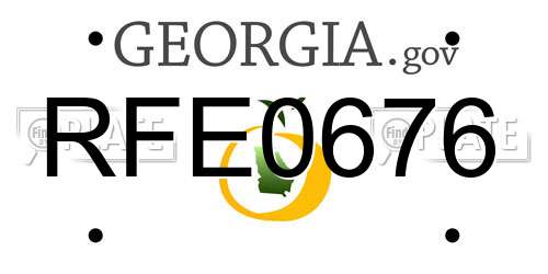RFE0676 Georgia License Plate
