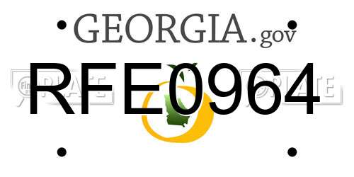 RFE0964 Georgia License Plate