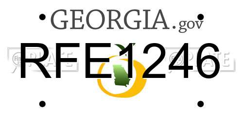 RFE1246 Georgia License Plate