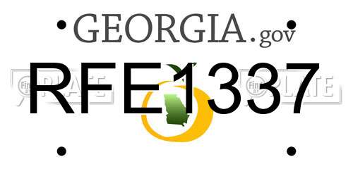 RFE1337 Georgia License Plate