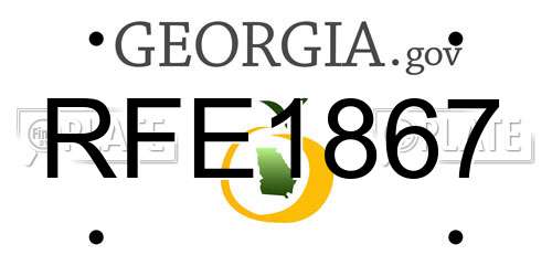 RFE1867 Georgia License Plate