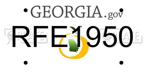 RFE1950 Georgia License Plate