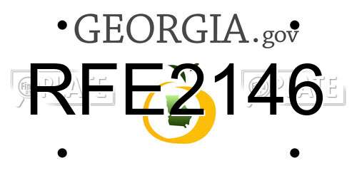 RFE2146 Georgia License Plate