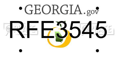 RFE3545 Georgia License Plate