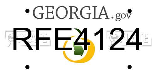 RFE4124 Georgia License Plate
