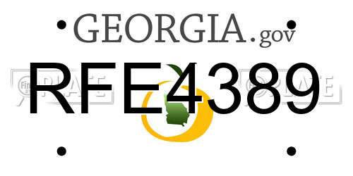 RFE4389 Georgia License Plate