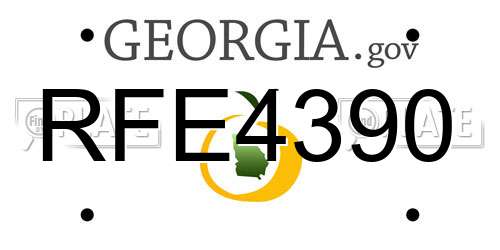 RFE4390 Georgia License Plate