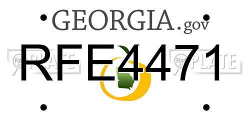 RFE4471 Georgia License Plate