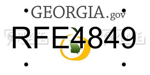RFE4849 Georgia License Plate