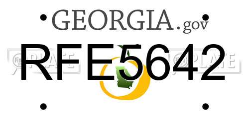 RFE5642 Georgia License Plate