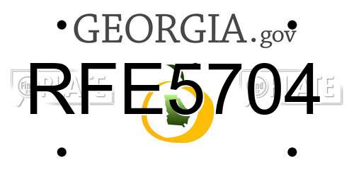 RFE5704 Georgia License Plate