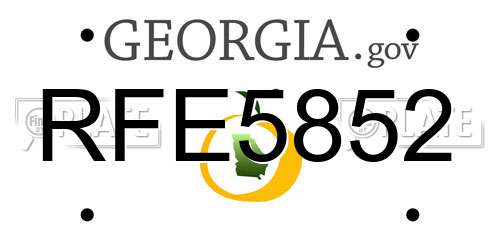RFE5852 Georgia License Plate