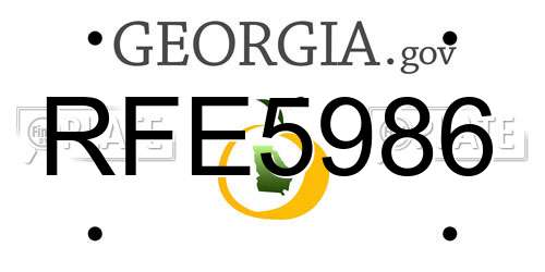 RFE5986 Georgia License Plate
