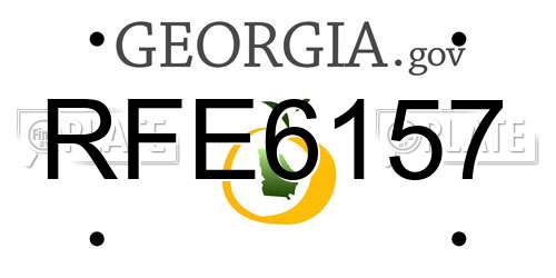 RFE6157 Georgia License Plate