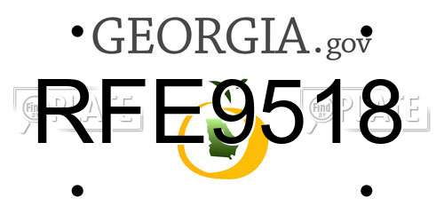 RFE9518 Georgia License Plate