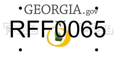 RFF0065 Georgia License Plate