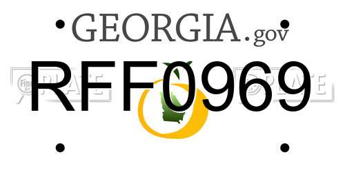 RFF0969 Georgia License Plate