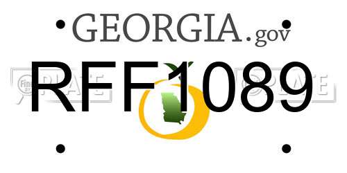 RFF1089 Georgia License Plate
