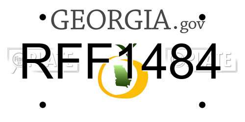 RFF1484 Georgia License Plate