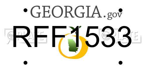 RFF1533 Georgia License Plate