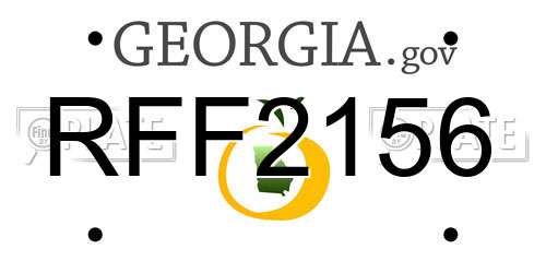 RFF2156 Georgia License Plate