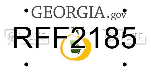 RFF2185 Georgia License Plate