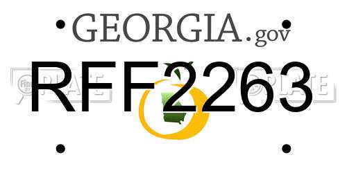 RFF2263 Georgia License Plate