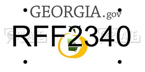 RFF2340 Georgia License Plate