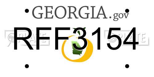 RFF3154 Georgia License Plate